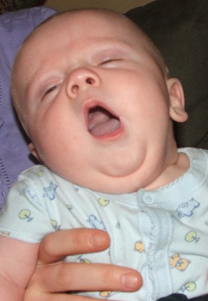 baby yawns