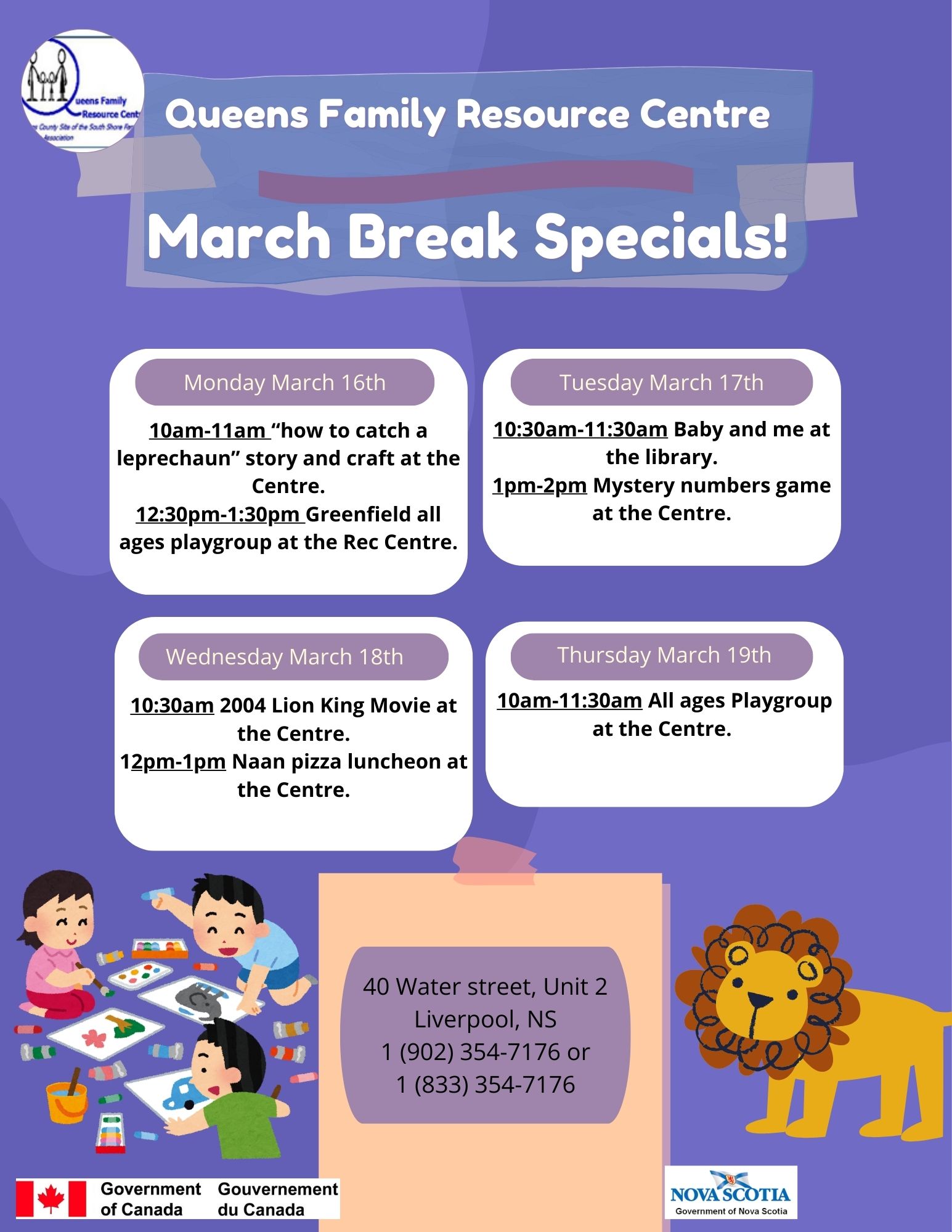 March Break Fun, March 16 - 19, Queens, NS