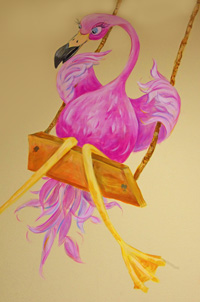 flamingo mural