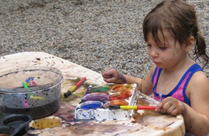 girl paints